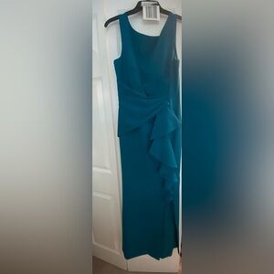 Eliza J Blue green, Long gown.